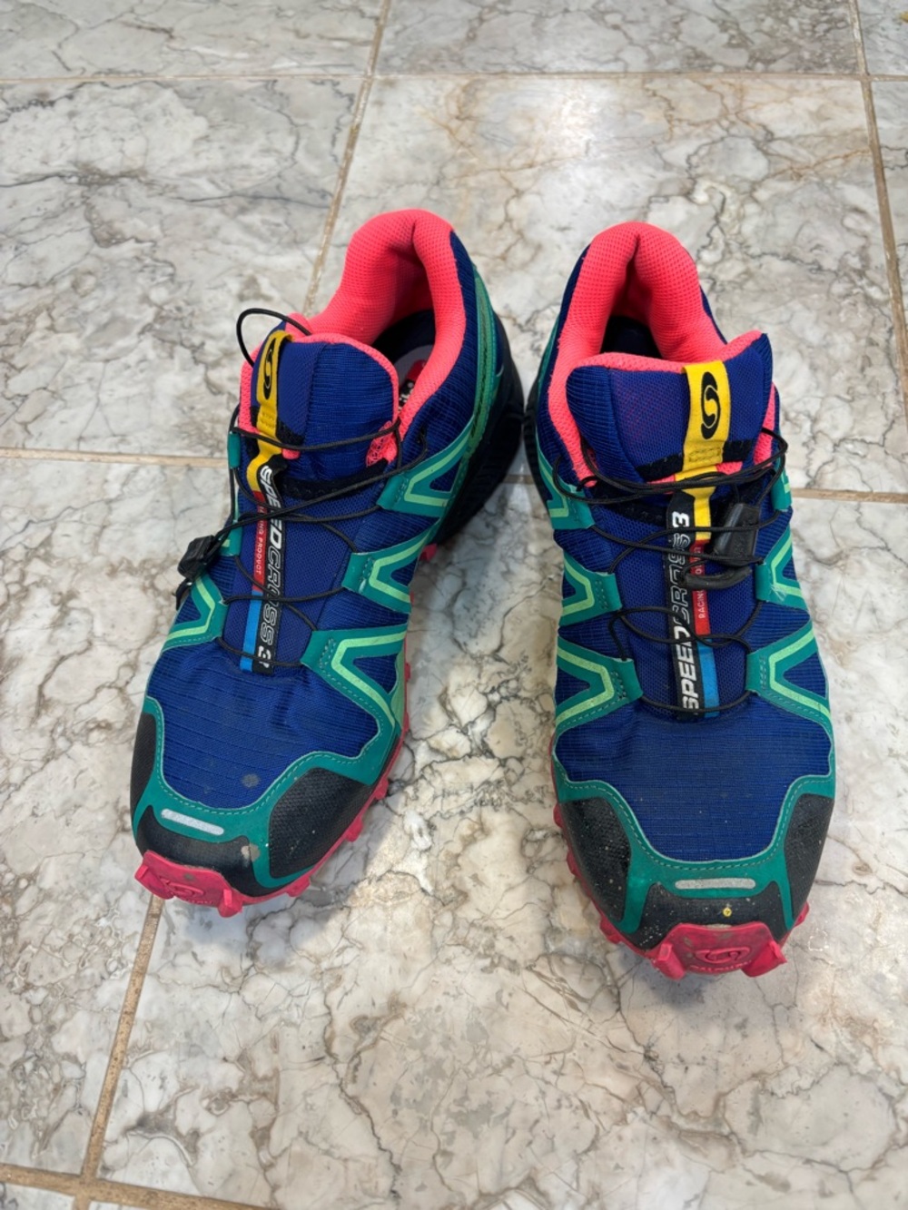 Salomon Trail Running Shoes in Blue, Teal & Coral